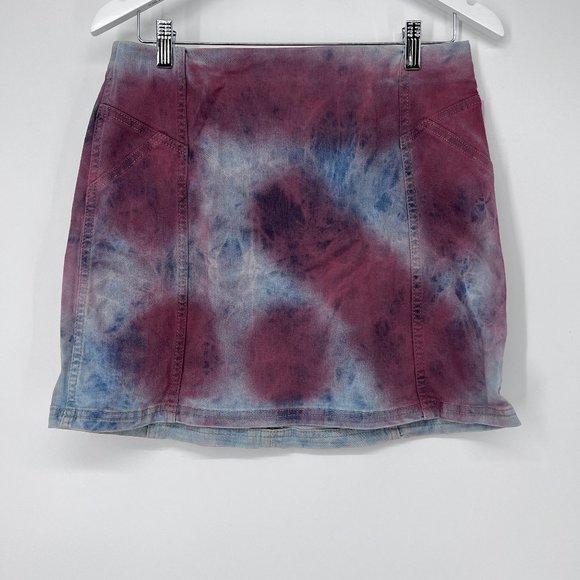 Wild Fable Womens A-Line Stretch Denim Tie Dye Mini Skirt Color Wash Size 10 NWT - Picture 1 of 5